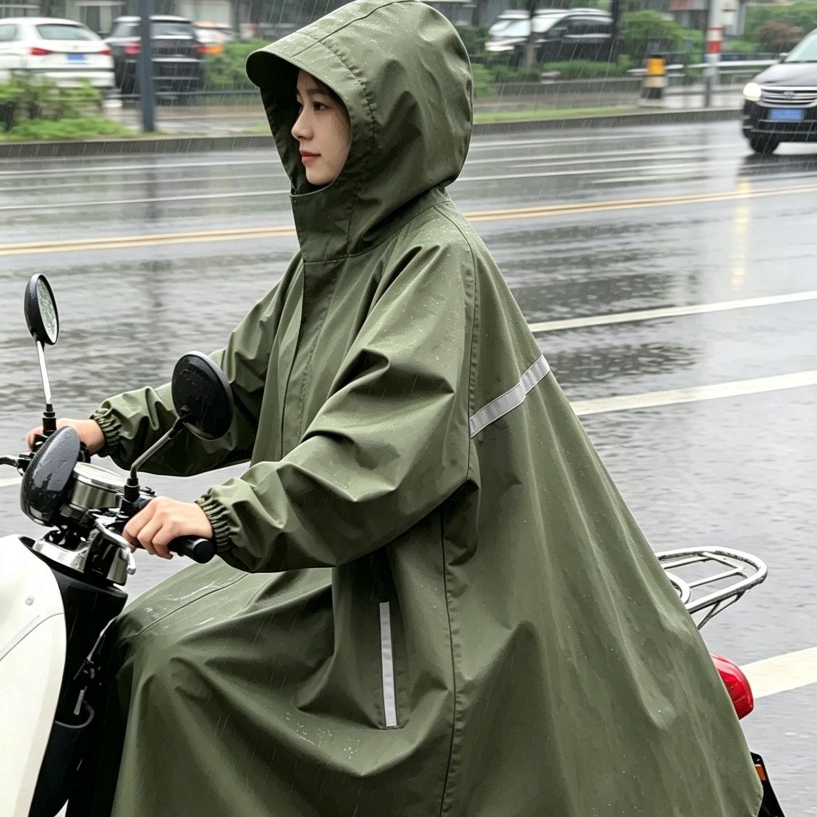 山吉成人单人全身连帽长款雨衣
