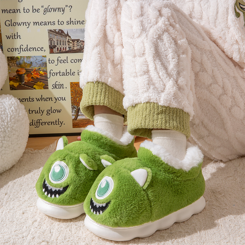 山吉搞怪棉拖鞋女冬季室内家居