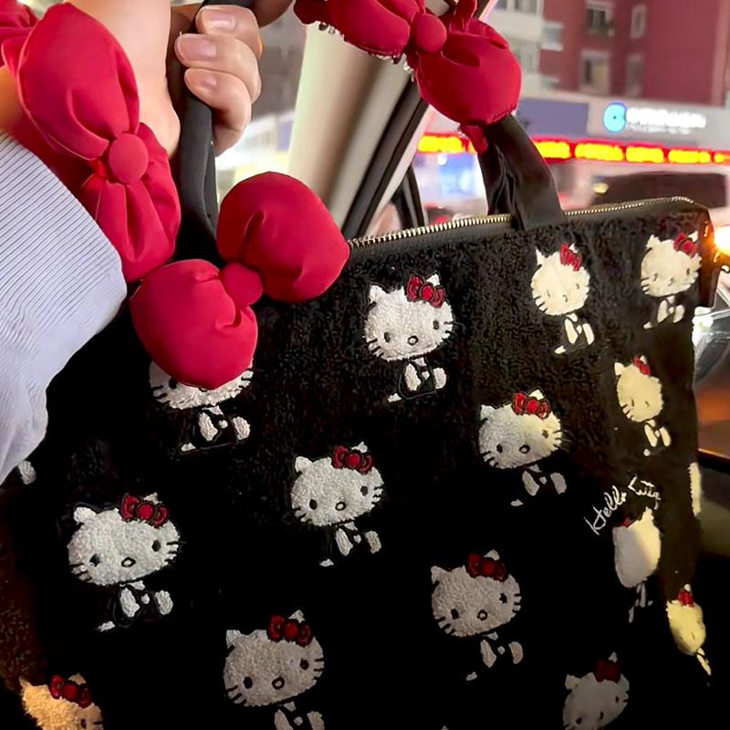 山吉可爱卡通Kitty刺绣手提包