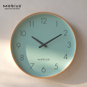 莫比乌斯静音挂表客厅现代挂钟家用钟表薄荷绿时钟简约新款 挂墙钟