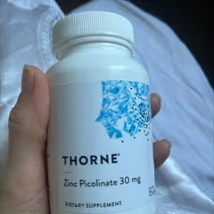 美国Thorne悦恩吡啶甲酸锌胶囊30mg60粒男女备孕补锌活性锌易吸收