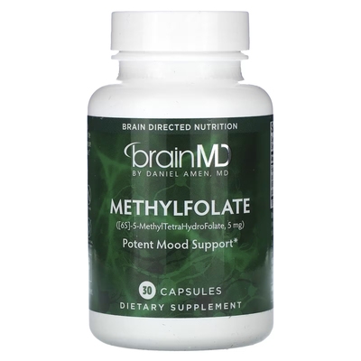 BrainMD甲基叶酸5000 微克30 粒素食健康胶囊