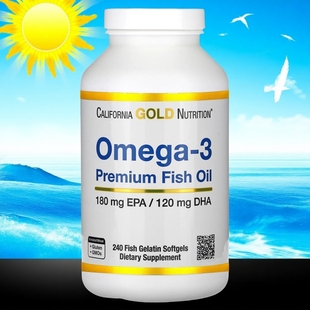 California Gold Nutrition欧米伽-3优质鱼油240粒装机体抵抗健康