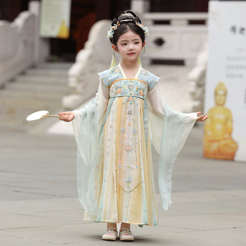 儿童汉服女童新中秋长袖唐装