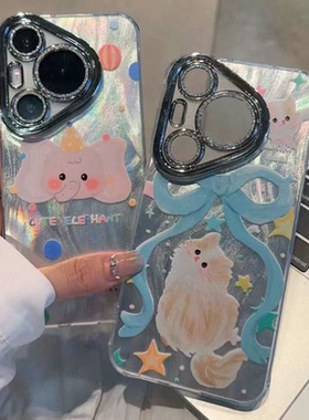 适用VIVO X300 Y500Pro闪粉羽纱Y50 S50Promini Y300i S20 iQOO15 NEO11卡通X200S彩绘Y200保护套手机壳S19