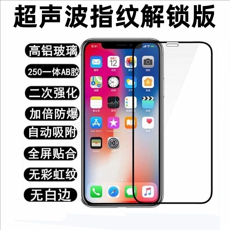 适用X300Pro iQOO15 小米17 红米K90ProMax Findx9Pro超声波指纹解锁Magic8高铝二强真我GT8Pro钢化膜手机膜