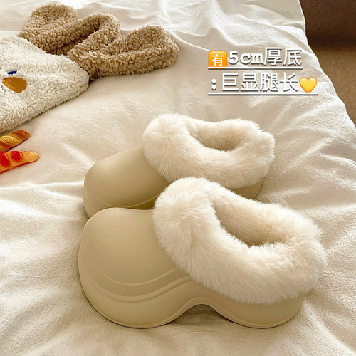 巨厚实防水~！加绒保暖包跟棉鞋女ins冬季厚底外穿防滑厚底雪地靴