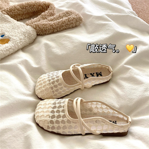 慵懒透气~！轻薄镂空包头玛丽珍凉鞋女夏季ins外穿沙滩防滑凉拖鞋