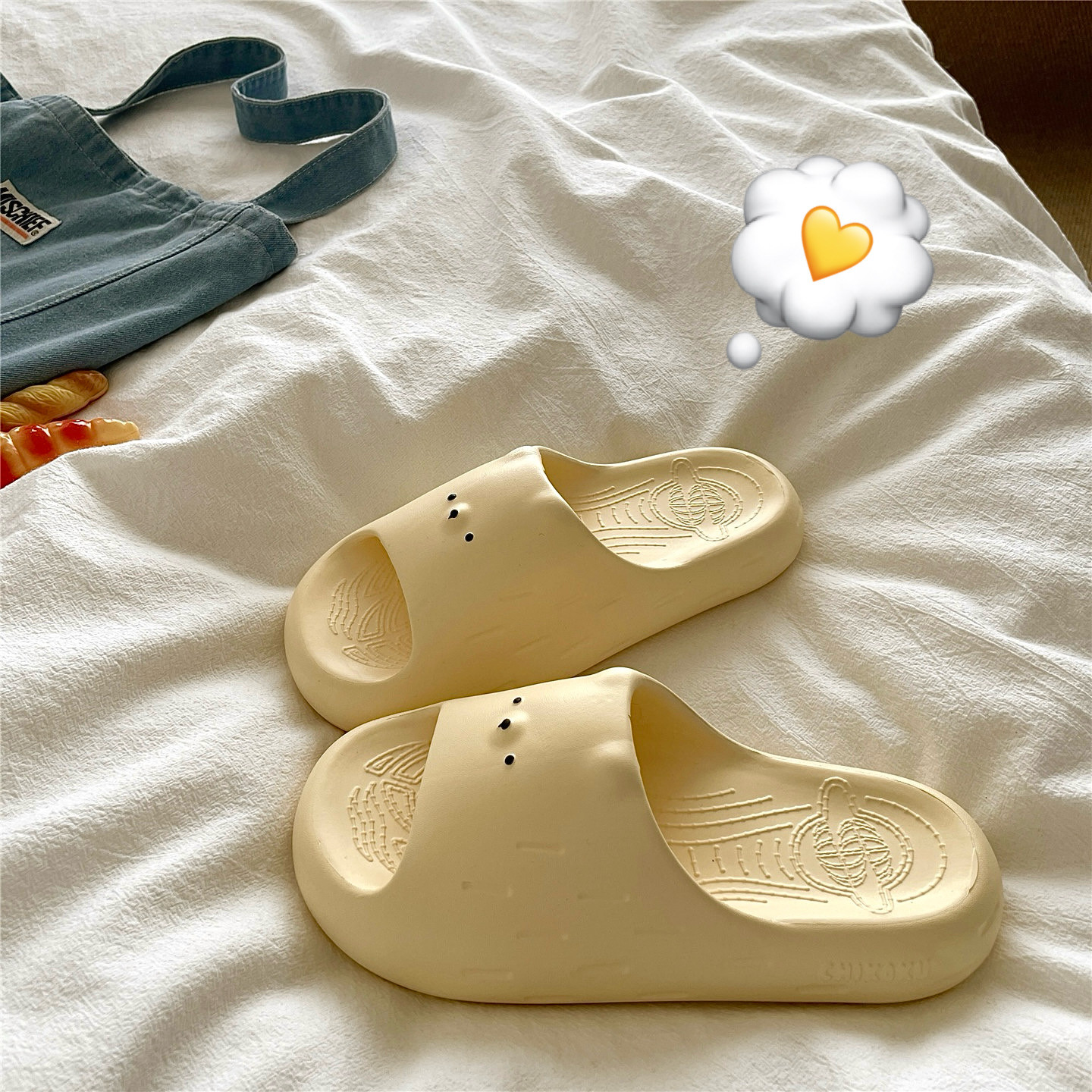 黄油小熊~！巨可爱软萌ins卡通居家一字拖鞋女厚底防滑透气凉拖鞋,女鞋,一字拖,淘宝优惠券,粉丝福利购,淘宝优惠卷