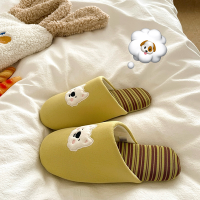 青苹果气泡！超显白！静音居家保暖棉拖鞋女室内冬季防滑棉拖鞋潮