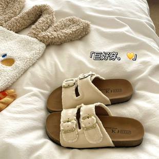 浅夏日记 法式 度假风温柔勃肯凉拖鞋 女透气外穿沙滩ins一字拖鞋