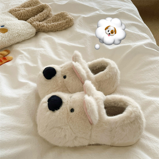 狗狗小岛~！西高地ins可爱包跟棉鞋女居家保暖加绒厚底毛毛棉拖鞋