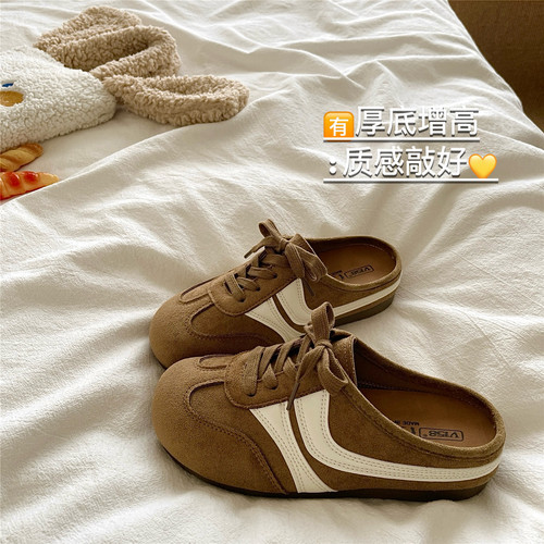三喜同款~！慵懒ins德训鞋包头勃肯半拖鞋女懒人休闲百搭凉拖鞋潮