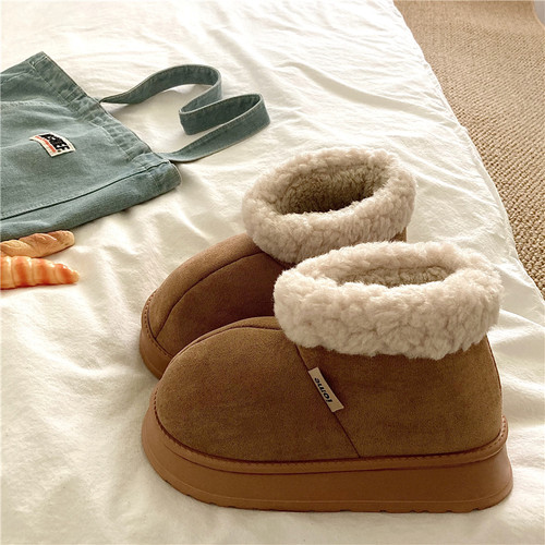 圆滚滚阿童木~！巨厚实保暖加绒雪地靴女INS冬季加绒包跟厚底棉鞋