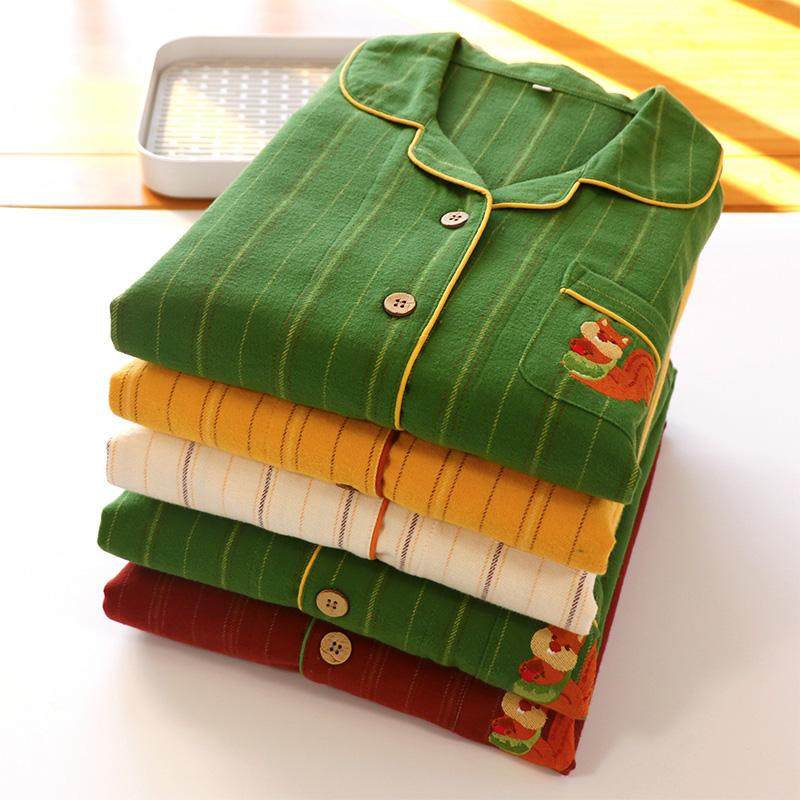 日系春秋冬磨毛情侣睡衣长袖长裤全棉条纹松鼠绣花家居服套装开衫,女士内衣/男士内衣/家居服,睡衣/家居服套装,淘宝优惠券,粉丝福利购,淘宝优惠卷