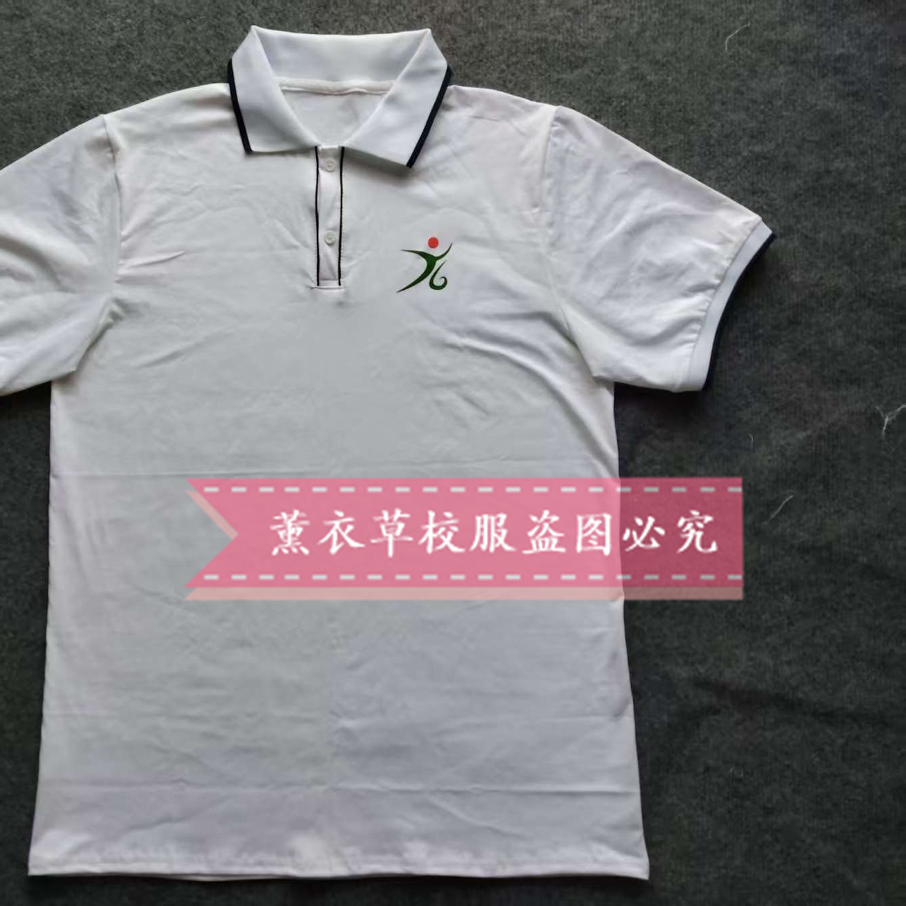 阳光高中学校同款短袖校服白色纯棉上衣休闲T恤大码定制