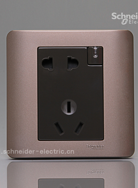 施耐德E8000ZENcelo轻点格调棕色 一开五孔插座 二三插座带开关