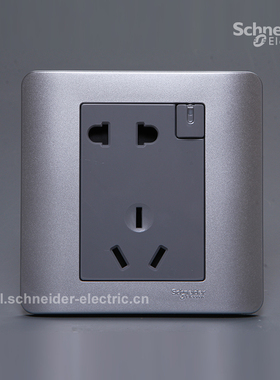 施耐德E8000ZENcelo轻点银灰色10A 250V二/三极插座86型电源五孔