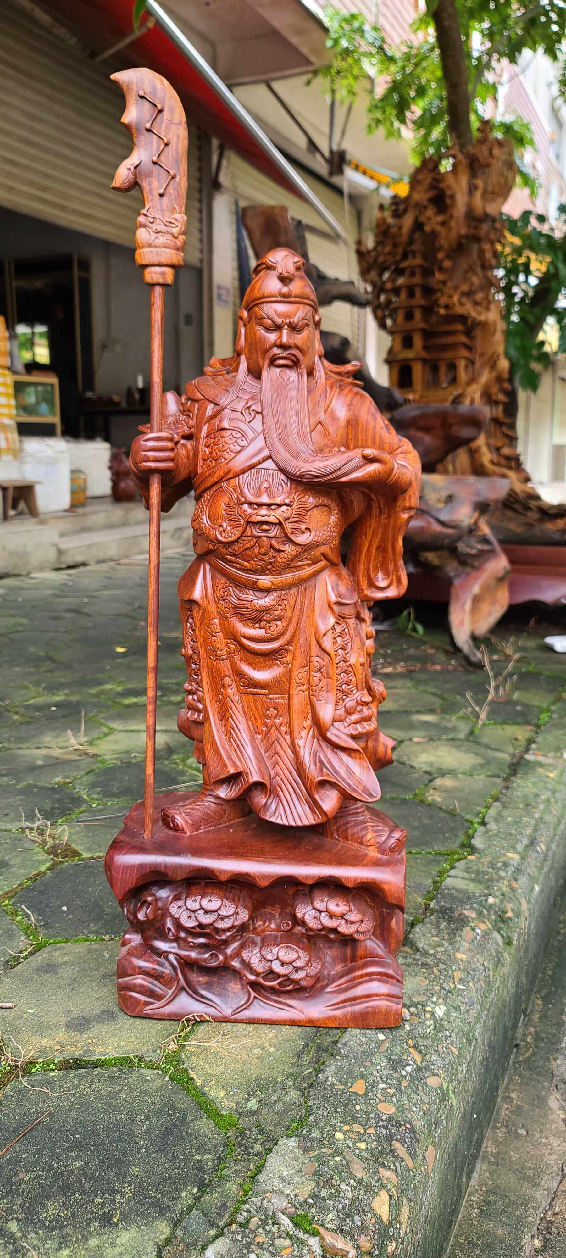 缅甸花梨 关公 花梨木关公摆件 大果紫檀关公关二爷雕件武财神