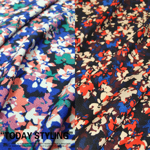 布料面料特价 宽幅双色小花朵真丝提花连衣裙衬衫 上衣桑蚕丝服装