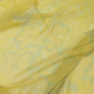 黄底素雅花朵真丝乔其纱连衣裙衬衫桑蚕丝服装布料面料