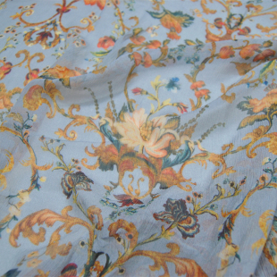 宽幅9姆米花朵真丝顺纡纱汉服旗袍衬衫 布料面料 连衣裙桑蚕丝服装