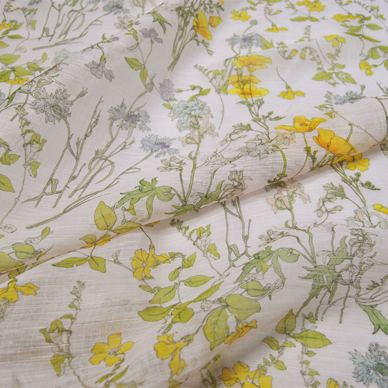 宽幅花朵半身裙旗袍服装布料面料