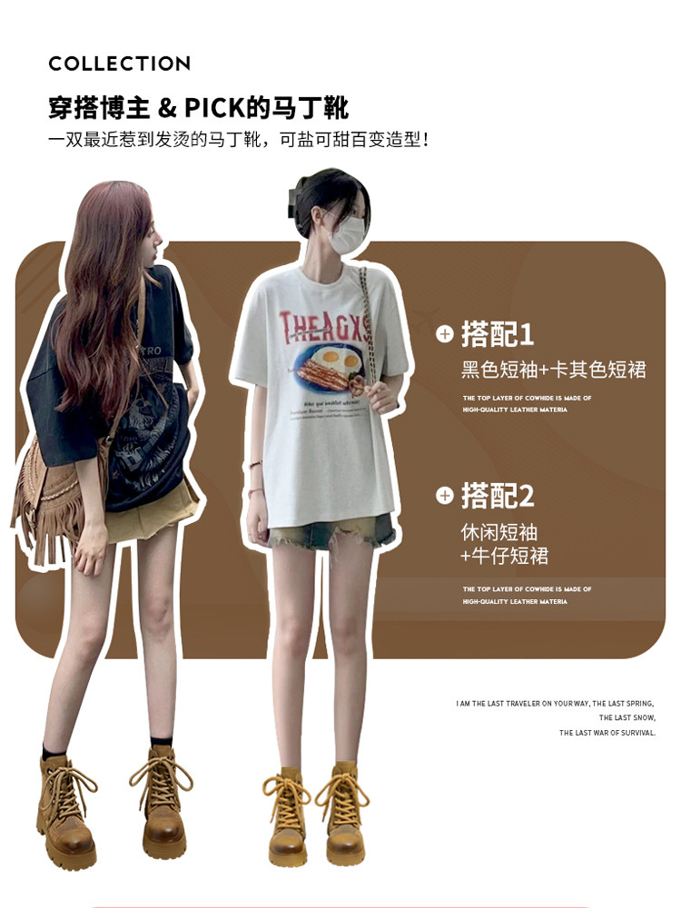 SUMMER MARTIN BOOTS WOMENS 2024 NEW SUMMER THIN BREATHABLE MESH CUT-OUT BOOTIES THICK-SOLED VINTAGE SANDALS WOMEN