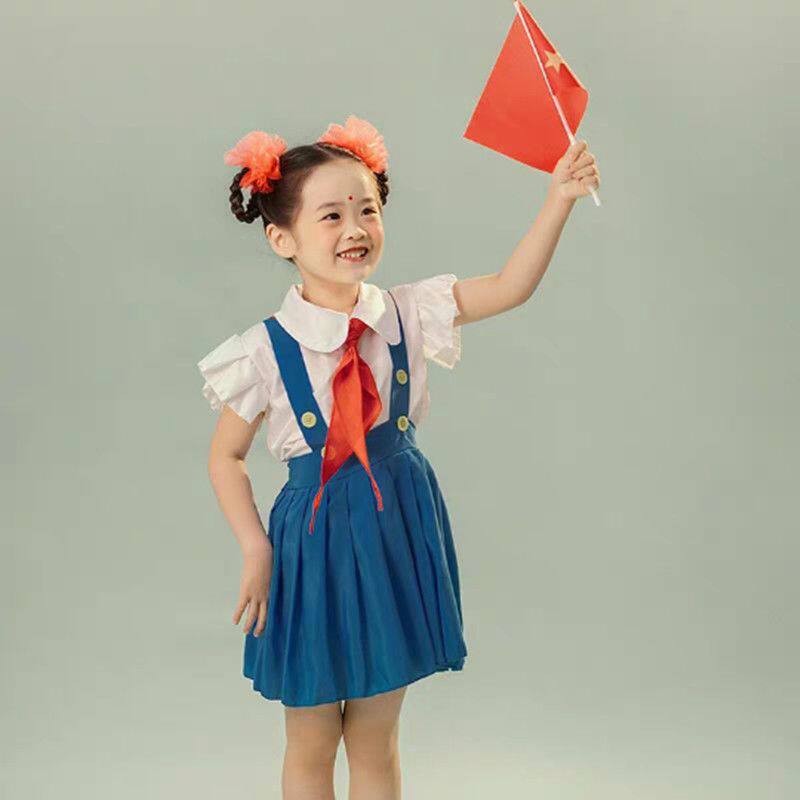 儿童朗诵大合唱演出服学生校服运动会表演80年代怀旧复古毕业礼服