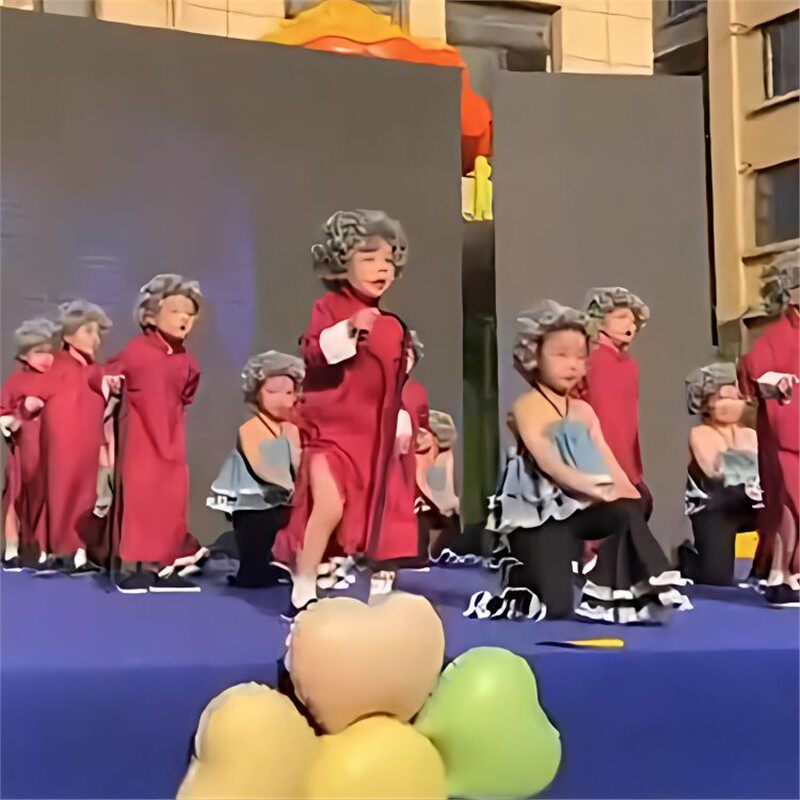 六一儿童时尚演出服爷爷奶奶舞蹈表演幼儿园女童老太太演出服装