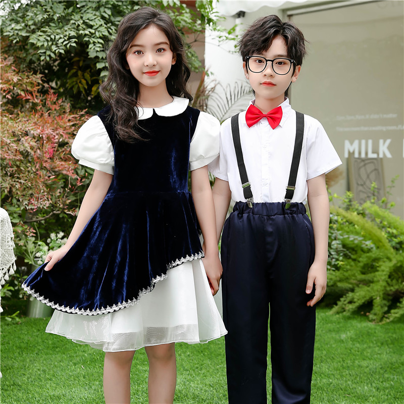 六一儿童合唱服男女童舞蹈裙中小学生朗诵演出服礼服公主裙表演服