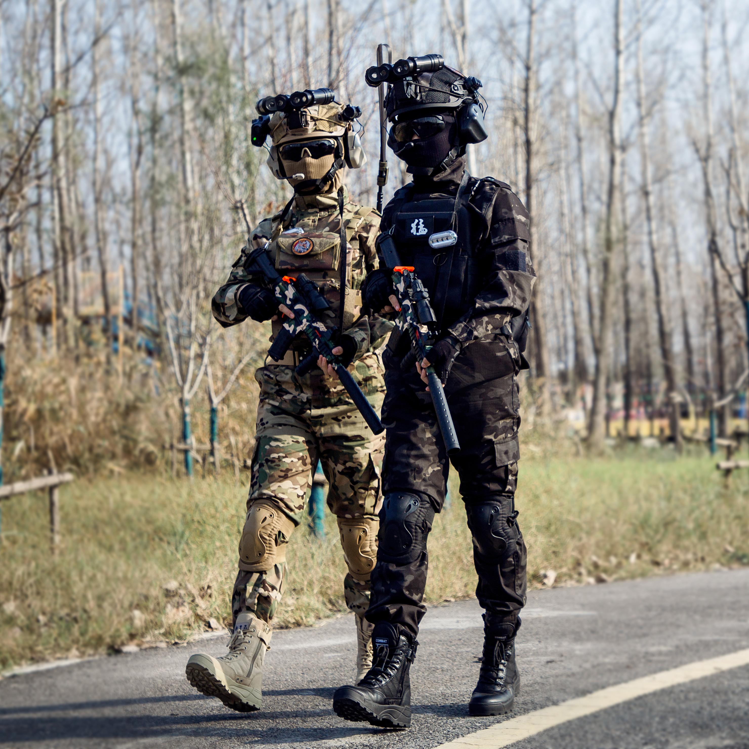 纯棉新款儿童迷彩服套装男女童户外特种兵战术军训服作训服演出服