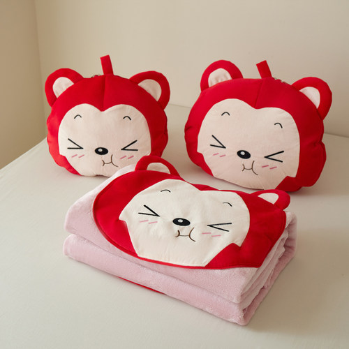 2025新款保暖清新卡通阿狸可爱家用抱枕毯办公室靠枕午睡多功能毯