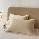 冬季 48x74cm绒面保暖加厚珊瑚绒单只枕芯套 双面牛奶绒枕套一对装