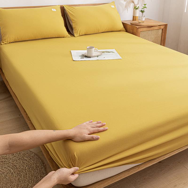 纯色床笠单件纯棉水洗棉