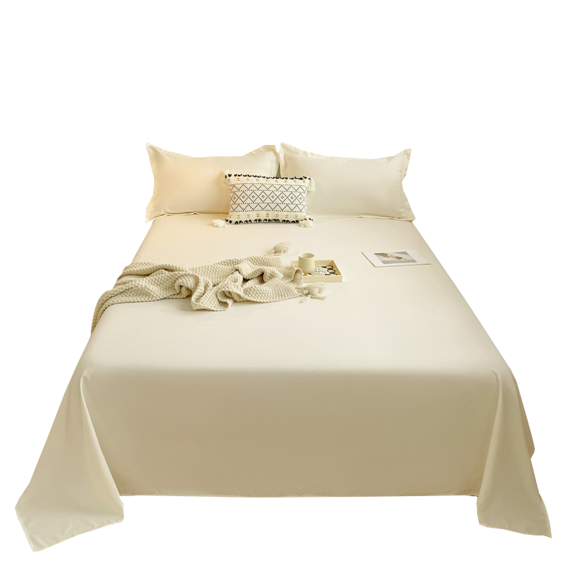 斜纹纯色磨毛床单亲肤棉单件200x230米三件套枕套被单人双人加大