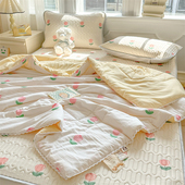 夏季 水洗棉夏凉被可水洗春秋薄被子被芯儿童宿舍单双人夏被空调被