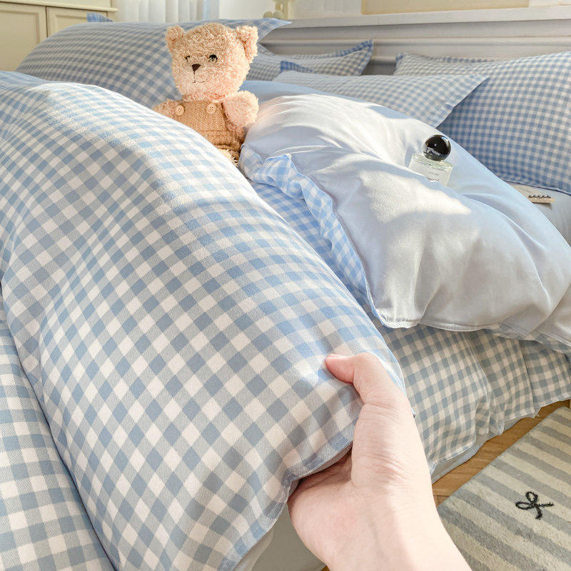 水洗棉被套大学生宿舍单被罩150x200x230被芯套床上用品被套单件