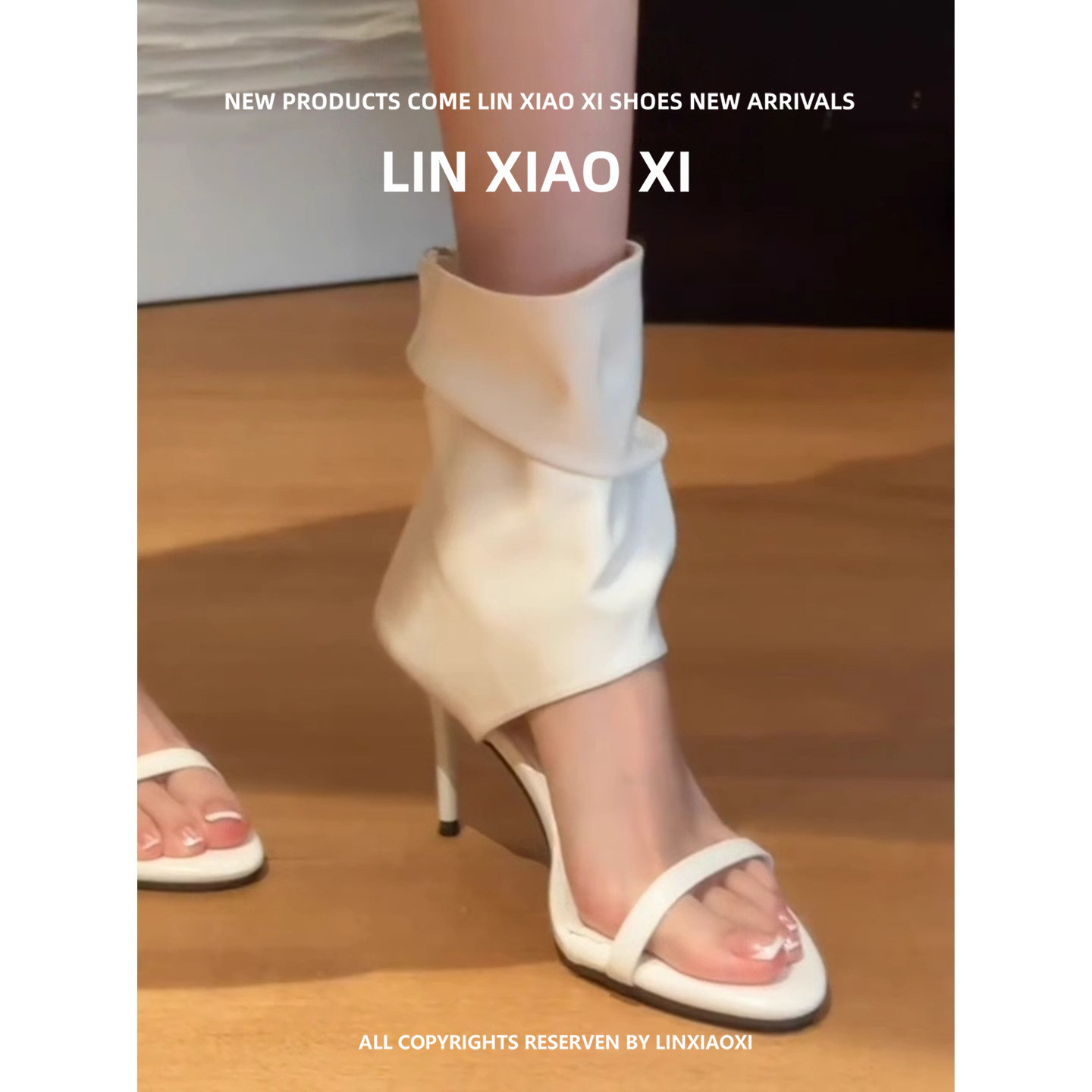 夏季法式小众尖头细跟罗马凉靴女