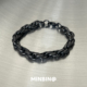 欧美复古黑色蛇纹麻花手链男士 钛钢不掉色高级感嘻哈小众男女手饰