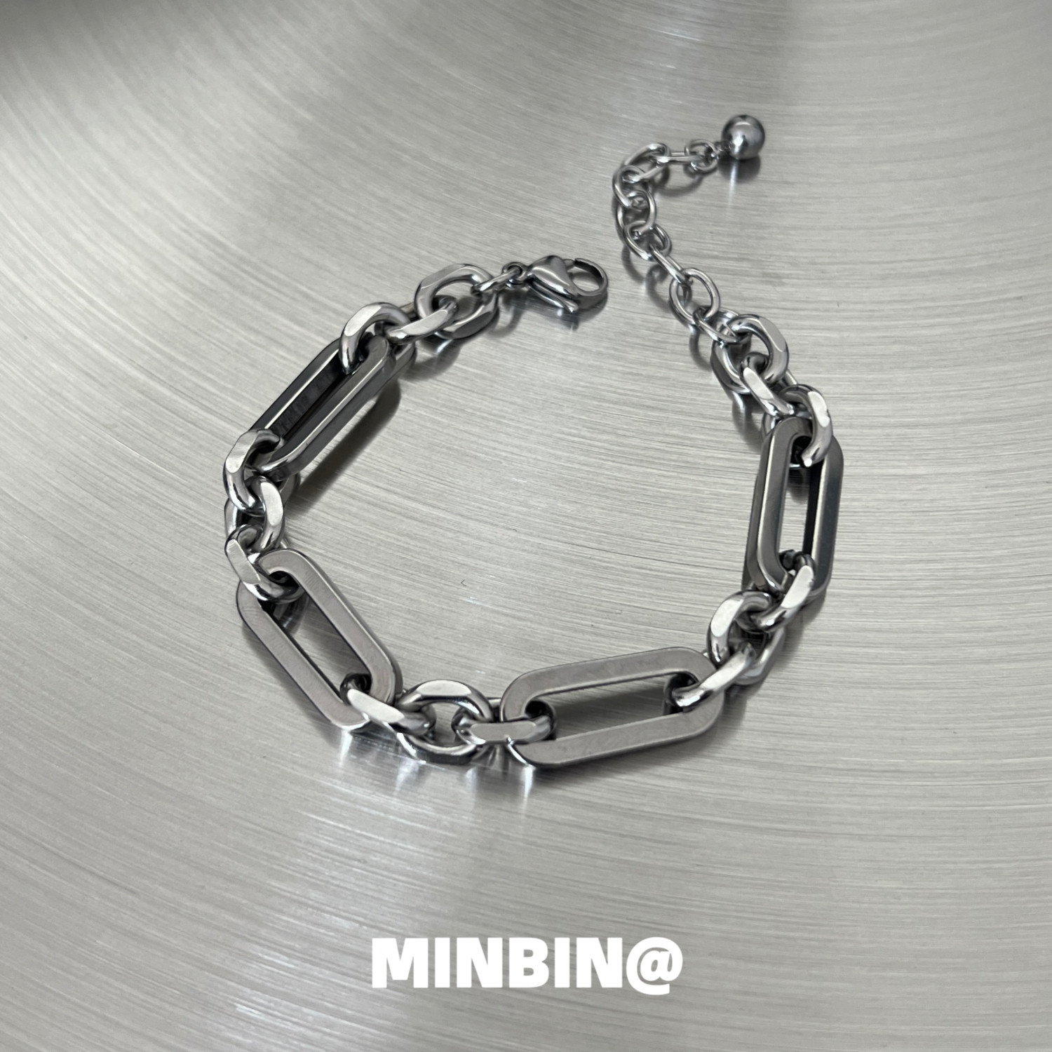 古巴链拼接钛钢手链男士简约冷淡风小众设计高级嘻哈手饰品不掉色