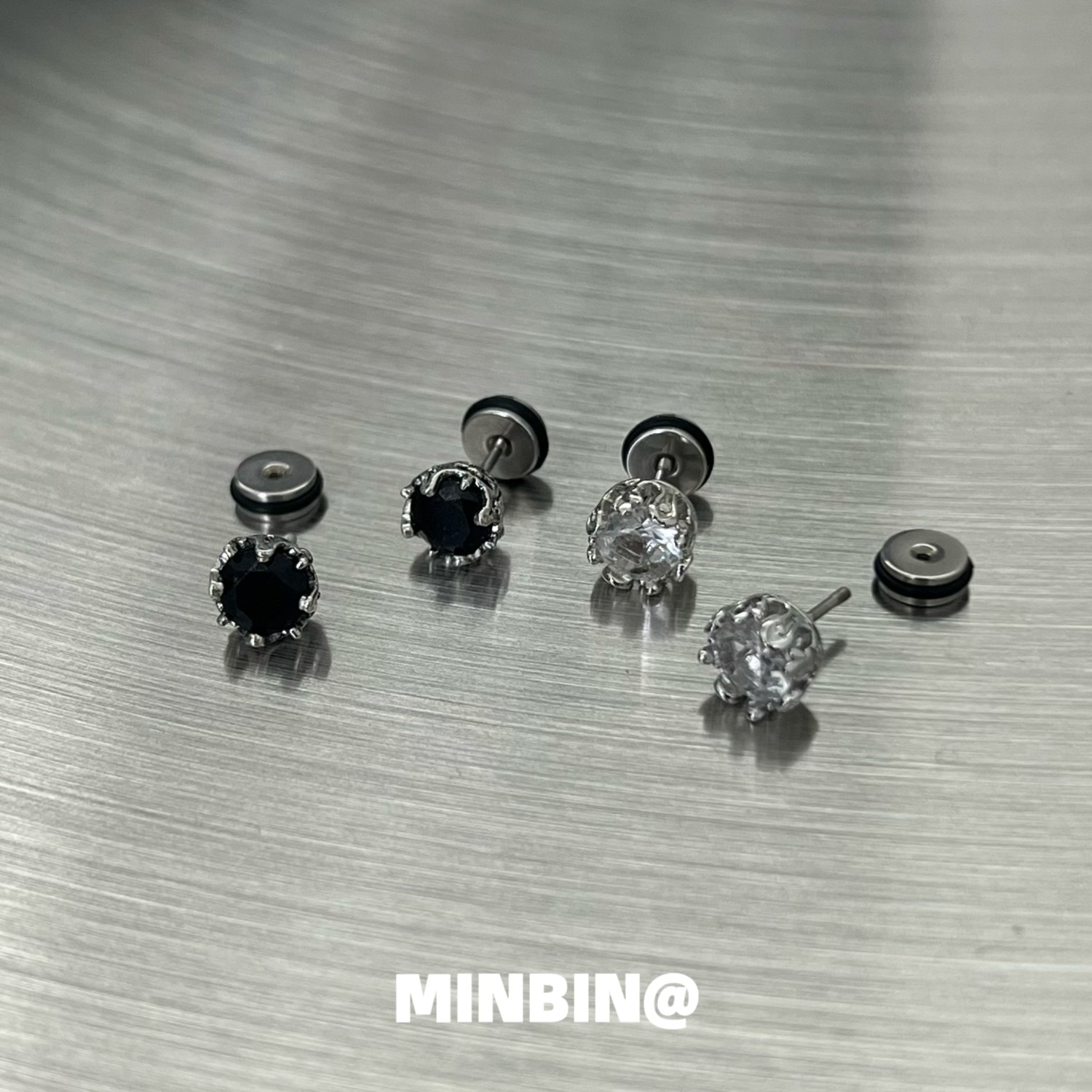 锆石耳钉小众潮流痞帅