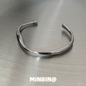 ins钛钢不掉色冷淡风手镯素圈简约几何异形高级感手链男女手环潮