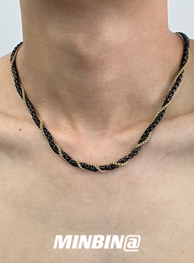 黑金高级感钛钢项链不掉色