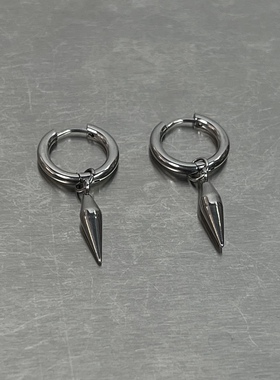 MINBIN 钛钢柳钉耳环男女ins潮牌百搭无需耳洞耳夹轻奢男士耳饰酷