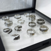 复古创意戒指男潮ins单身戒小众开口可调节食指男生个性 指环男士