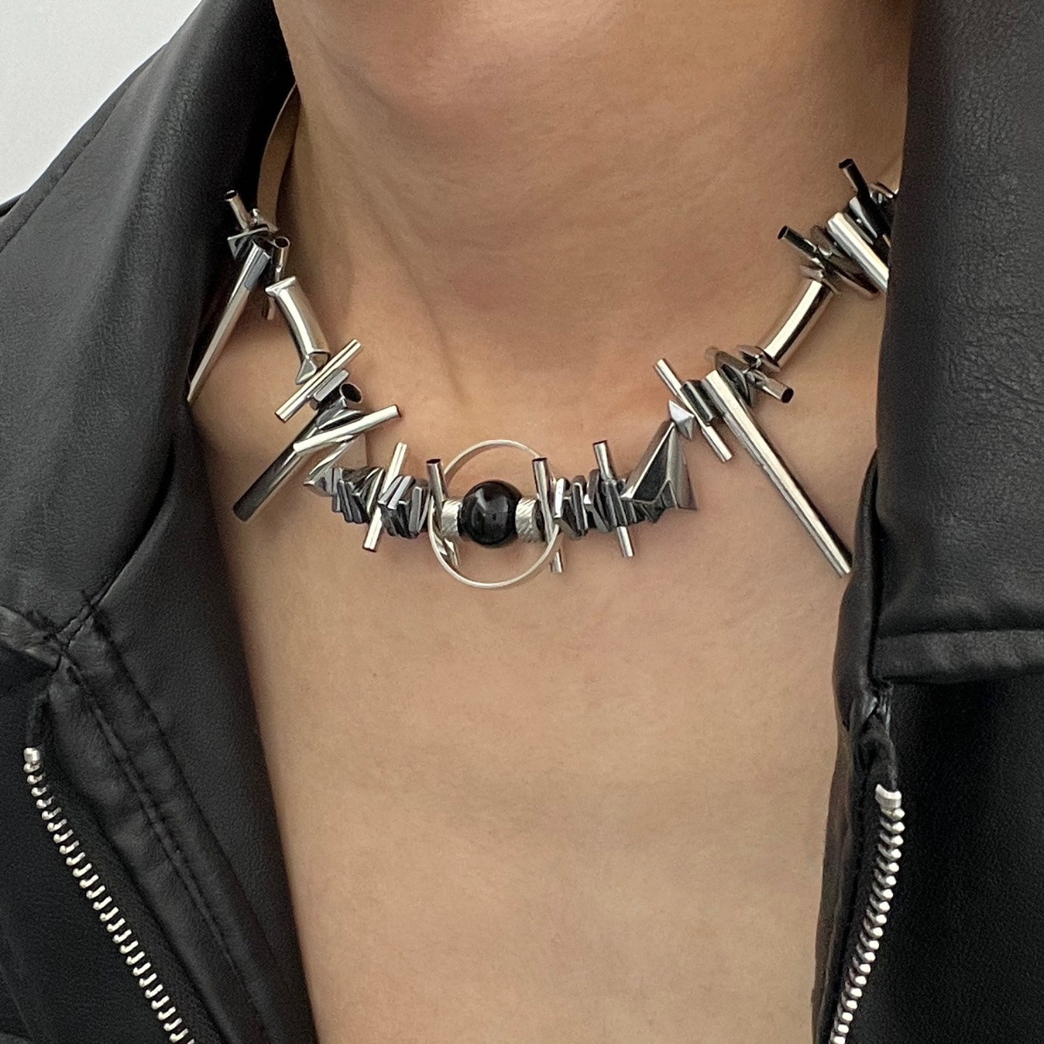 暗黑废甲机械感朋克项链