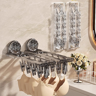 吸盘袜子晾晒架多夹架晒袜子神器阳台浴室折叠晾衣架多功能晾晒架