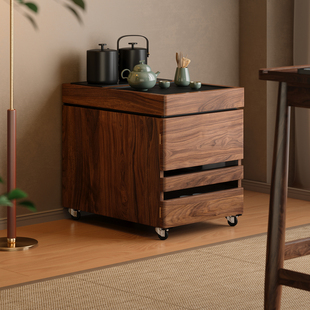 木小咖叁森可移动实木边柜家用泡茶桌带烧水一体客厅茶几阳台茶台