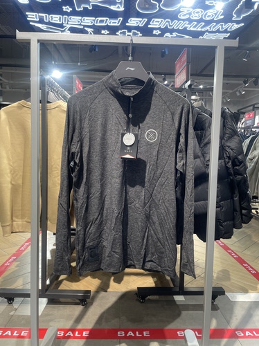 李宁男子跑步训练韦德半拉链长袖